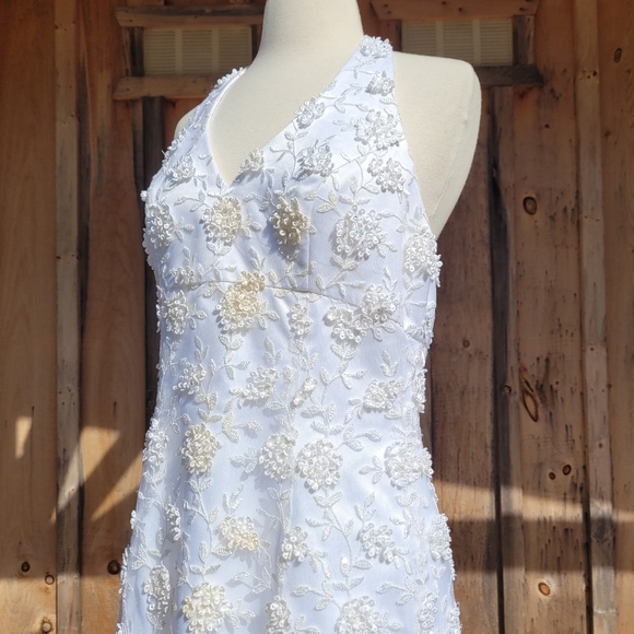 Embellished Halter Wedding Dress David's Bridal Michaelangelo - Picture 16 of 16